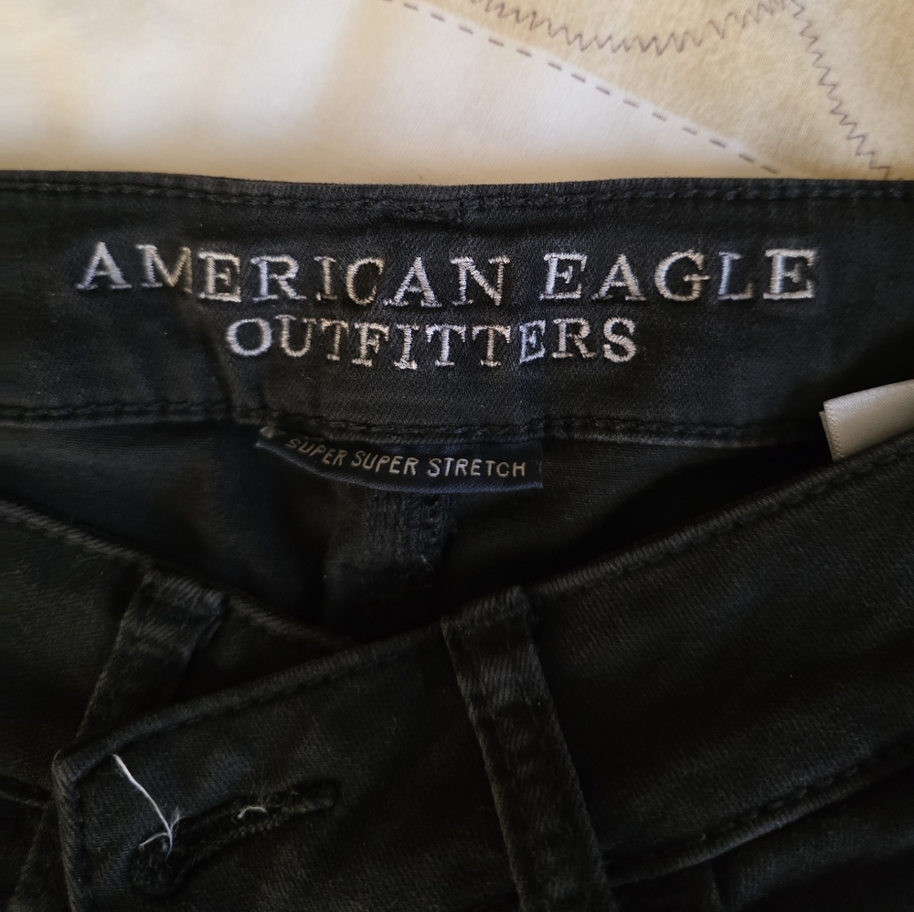 American Eagle Black Distressed Jeans